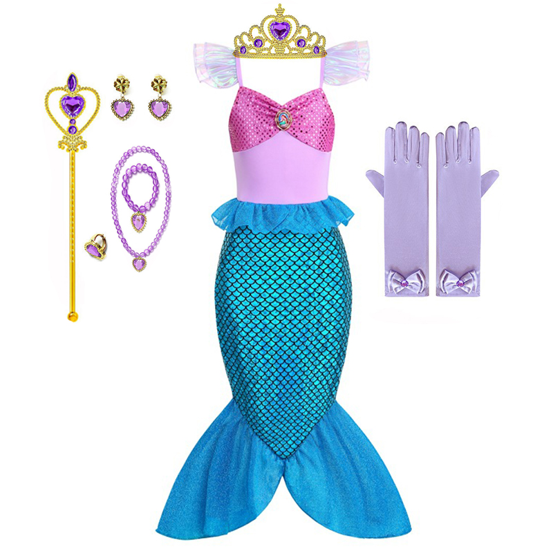 Summer Clothing For Kids Girls - Girls Ocean Mermaid Princess Cosplay Dress
