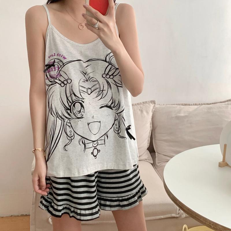 Summer Clothing Cartoon - Large Size Women's Clothing Korean Sailor