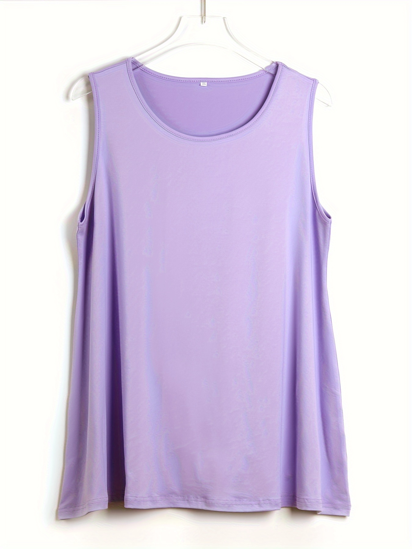 Plus Size Simple Solid Tank To - Summer Upf Clothing review and price