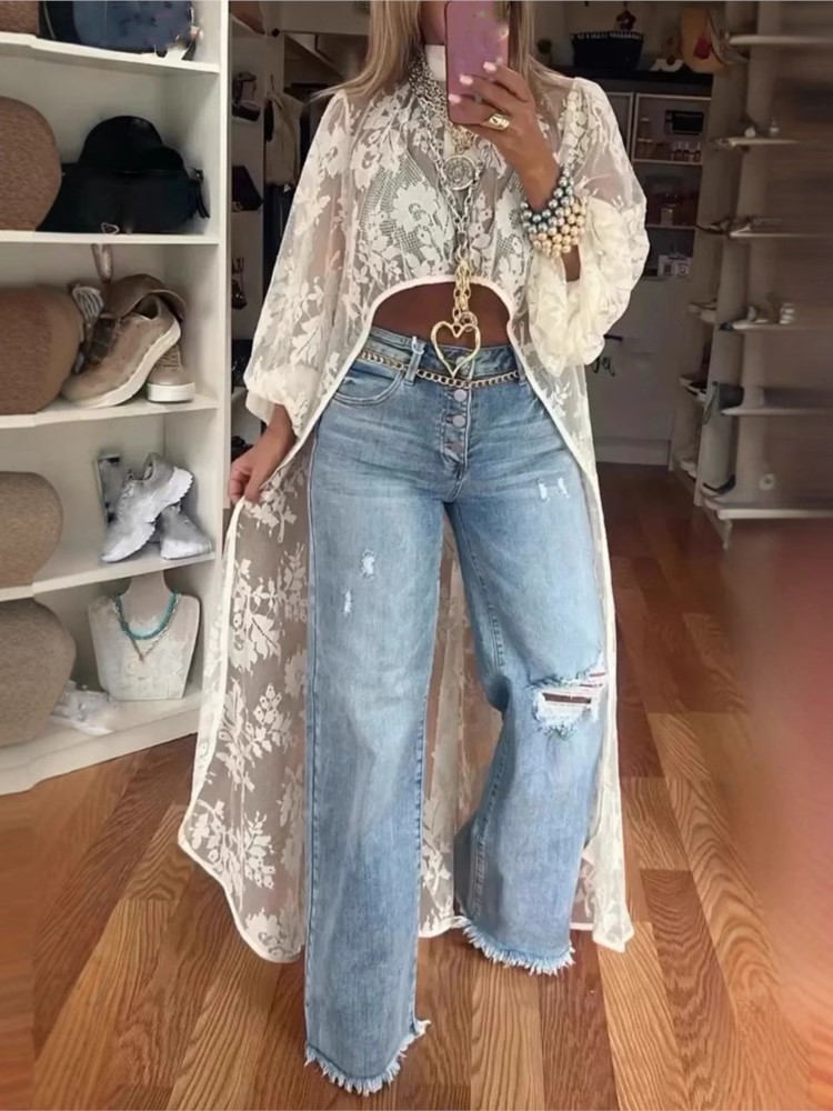 Lady Fashion Lace Shirt Top Ca - Summer Clothing Holiday review and price