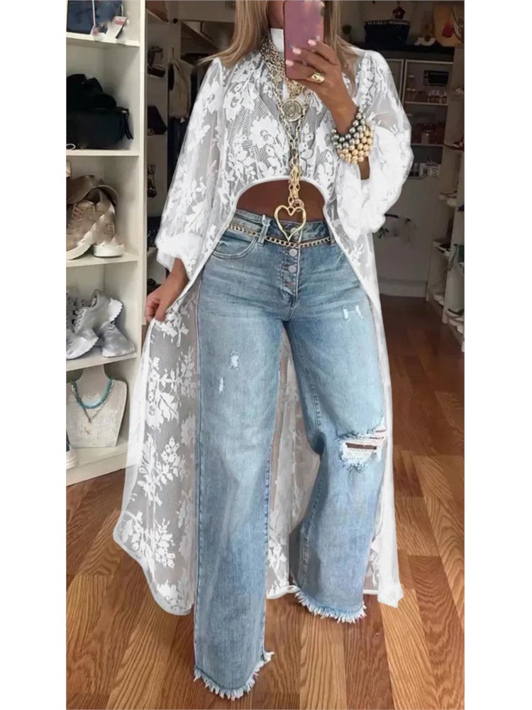 Lady Fashion Lace Shirt Top Ca - Summer Clothing Holiday review and price