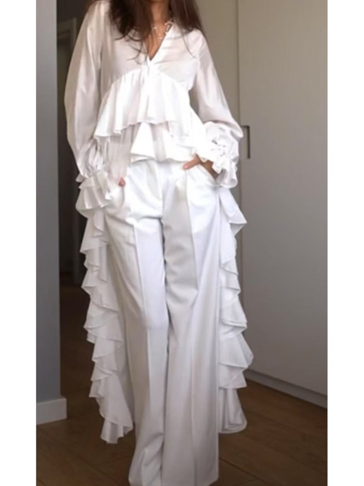 Fashion Ruffles Long Shirt Top - Summer Clothing Holiday review and price
