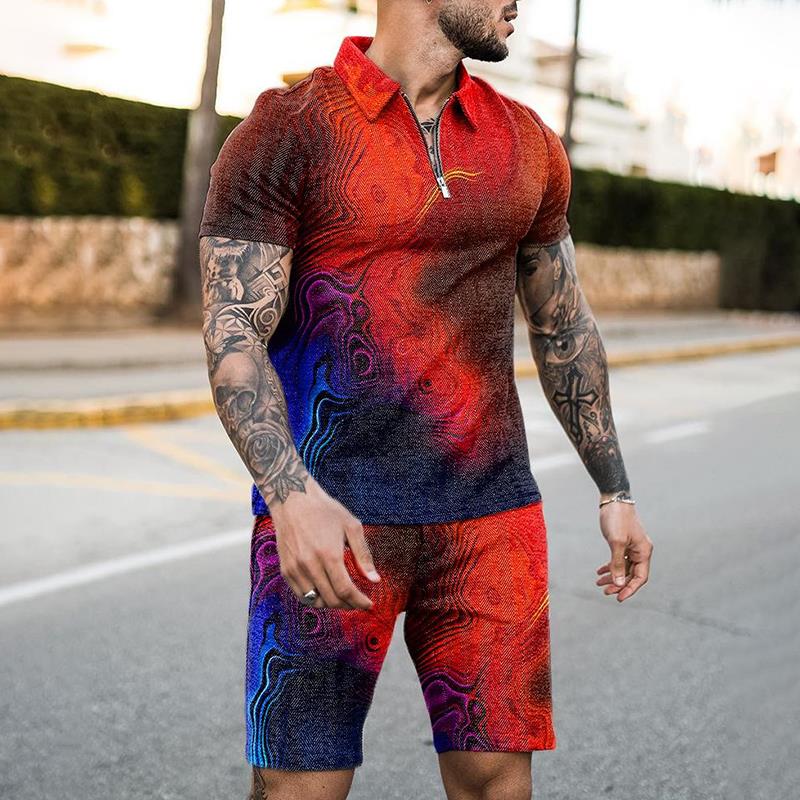 Summer Zipper Polo Shirt Suit  - Summer Clothing Holiday review and price