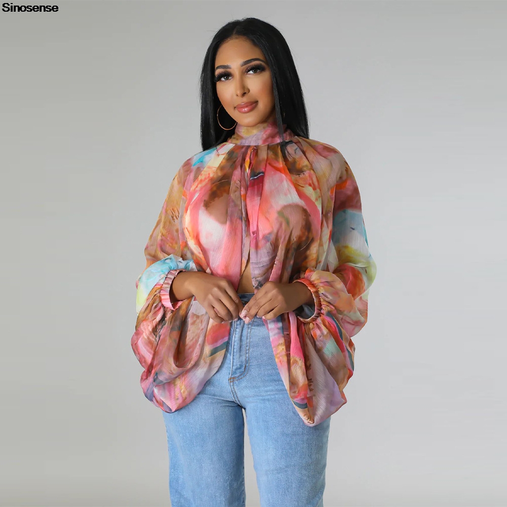 Women Chiffon Blouses Sexy She - Tie Front Shirt review and price