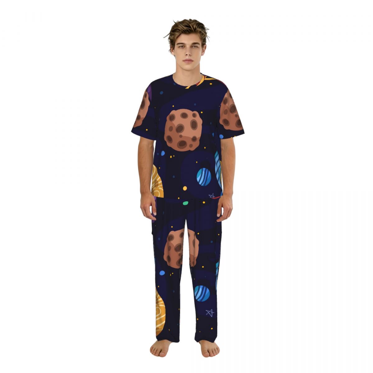Men Pajamas Suit Short Sleeved - Summer Clothing Cartoon review and price