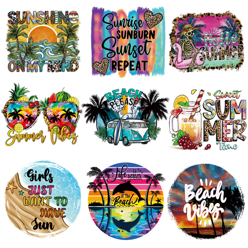 Summer Vibes Iron On Patches H - Summer Clothing Vibes review and price