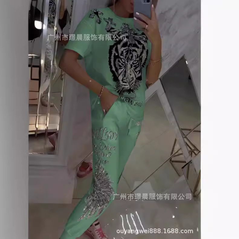Spring Women Suit Print O-neck - Summer Clothing Bundle review and price