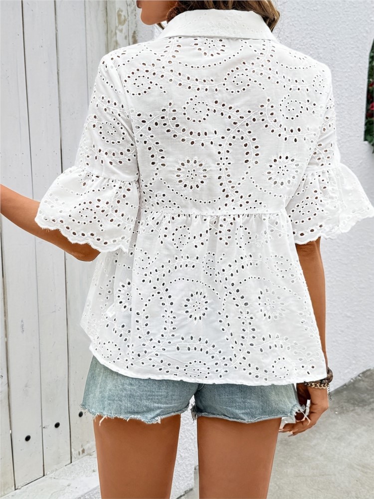 White Lace Hook Flower Hollow  - Summer Clothing Holiday review and price