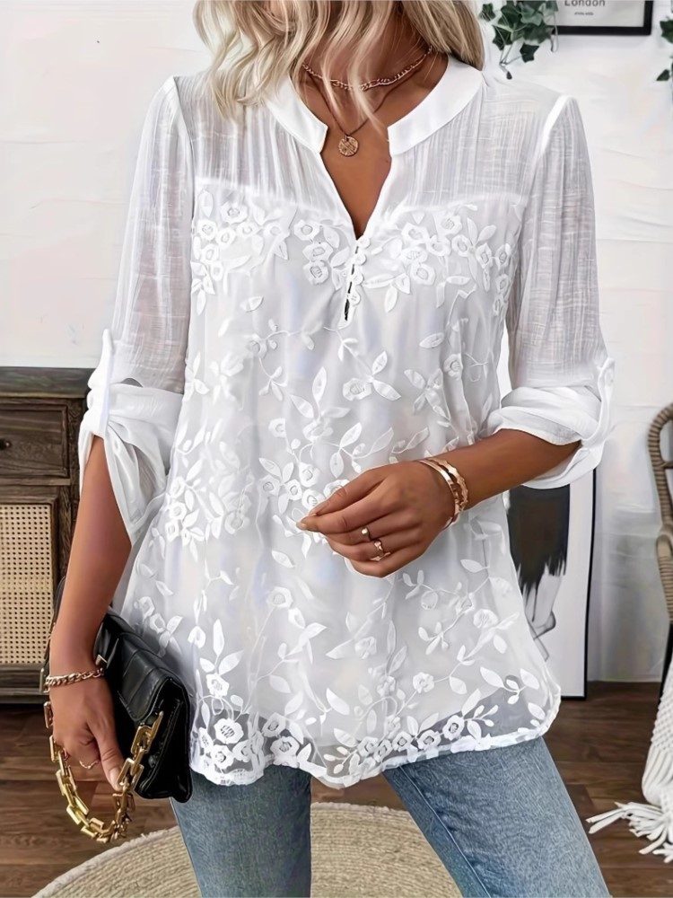 Fashion White Lace Shirt Top F - Summer Clothing Holiday review and price