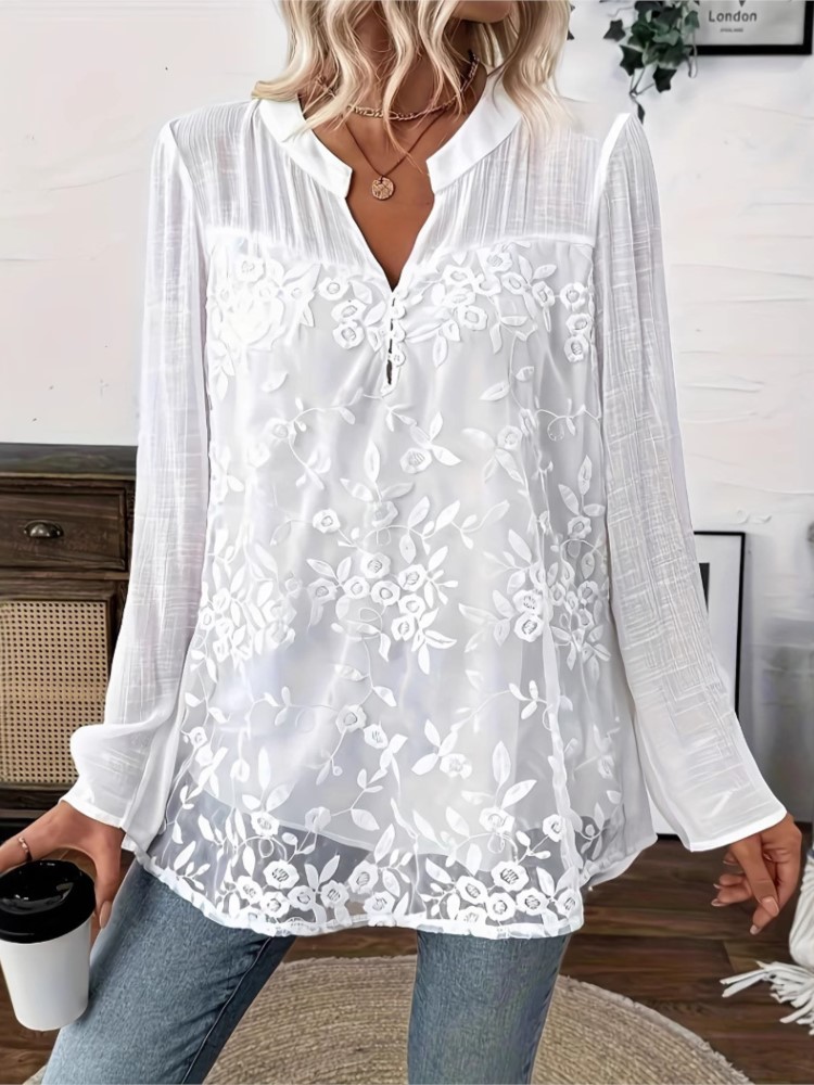 Fashion White Lace Shirt Top F - Summer Clothing Holiday review and price