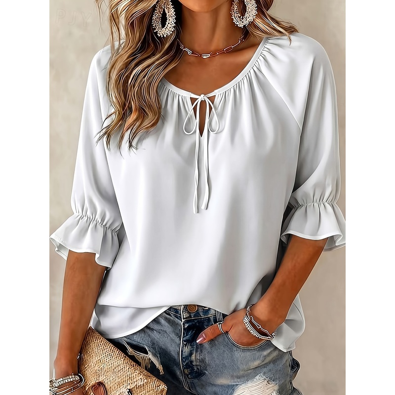 Plus Size Women's Summer Dress - Tie Front Shirt review and price