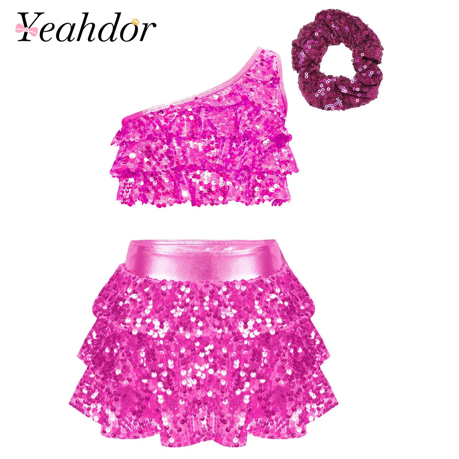 Kids Girls Shiny Sequins Latin - Summer Clothing For Kids Girls review and price