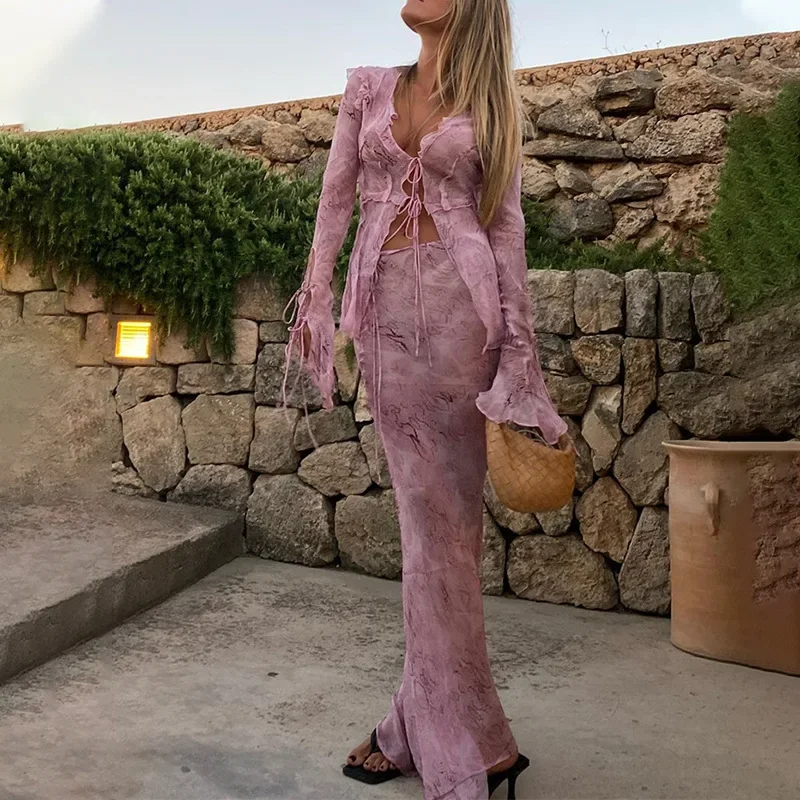 Y2K Fairy Grunge Beach Outfits - Tie Front Shirt review and price